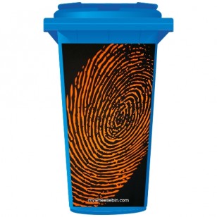 Orange Finger Print Wheelie Bin Sticker Panel